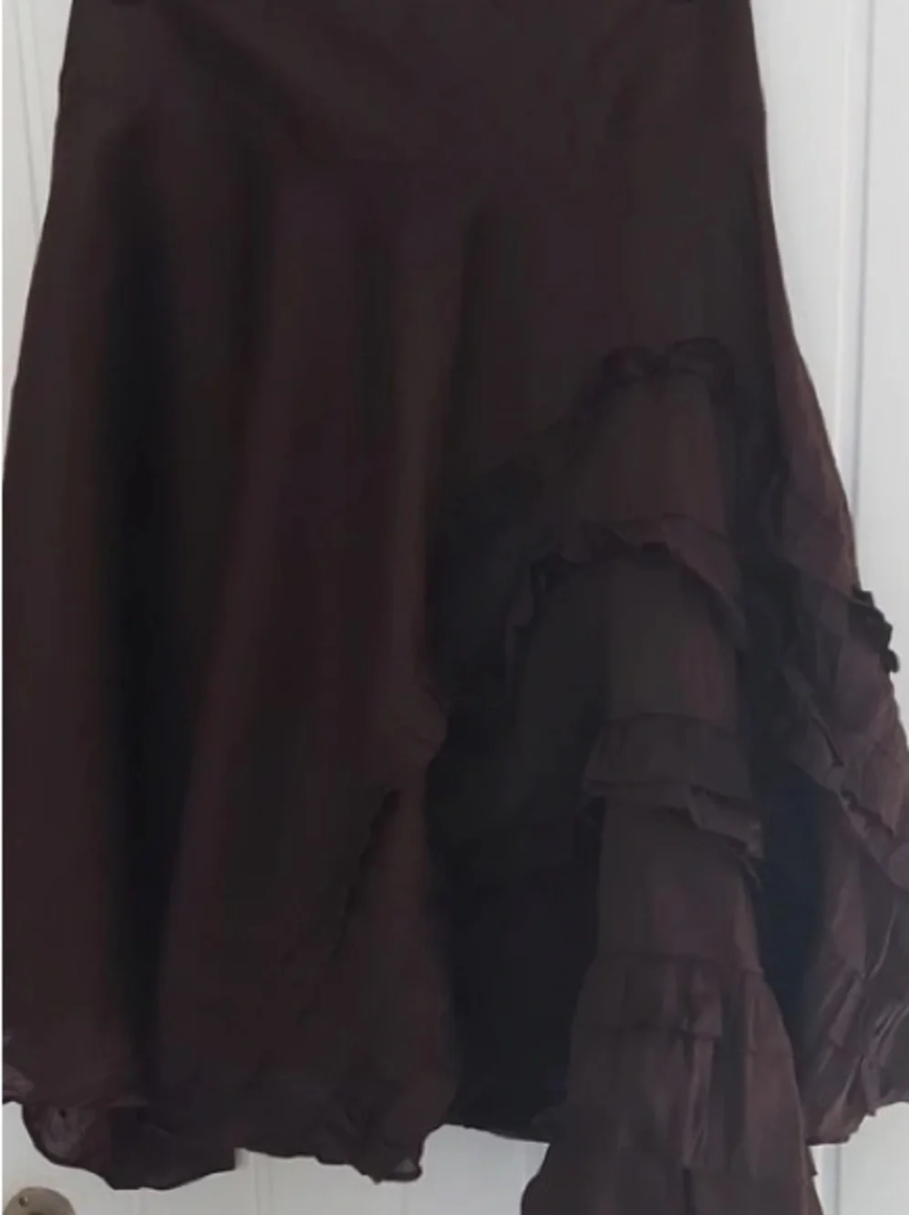 Monsoon Chocolate Brown Asymmetrical Ruffle Skirt
